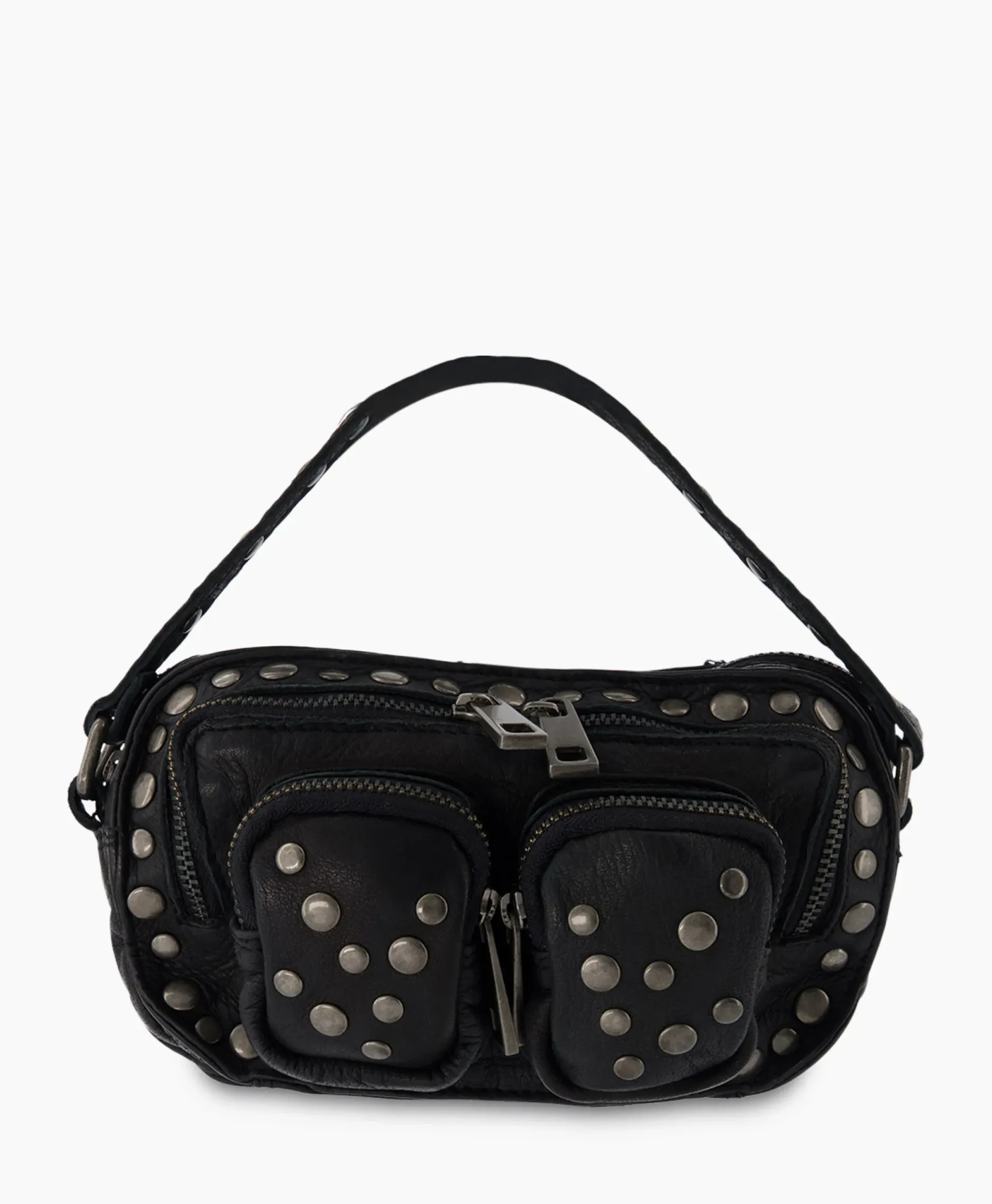 Crossbody Tas Helena Rivet Washed Black Zwart^Nunoo Bags New