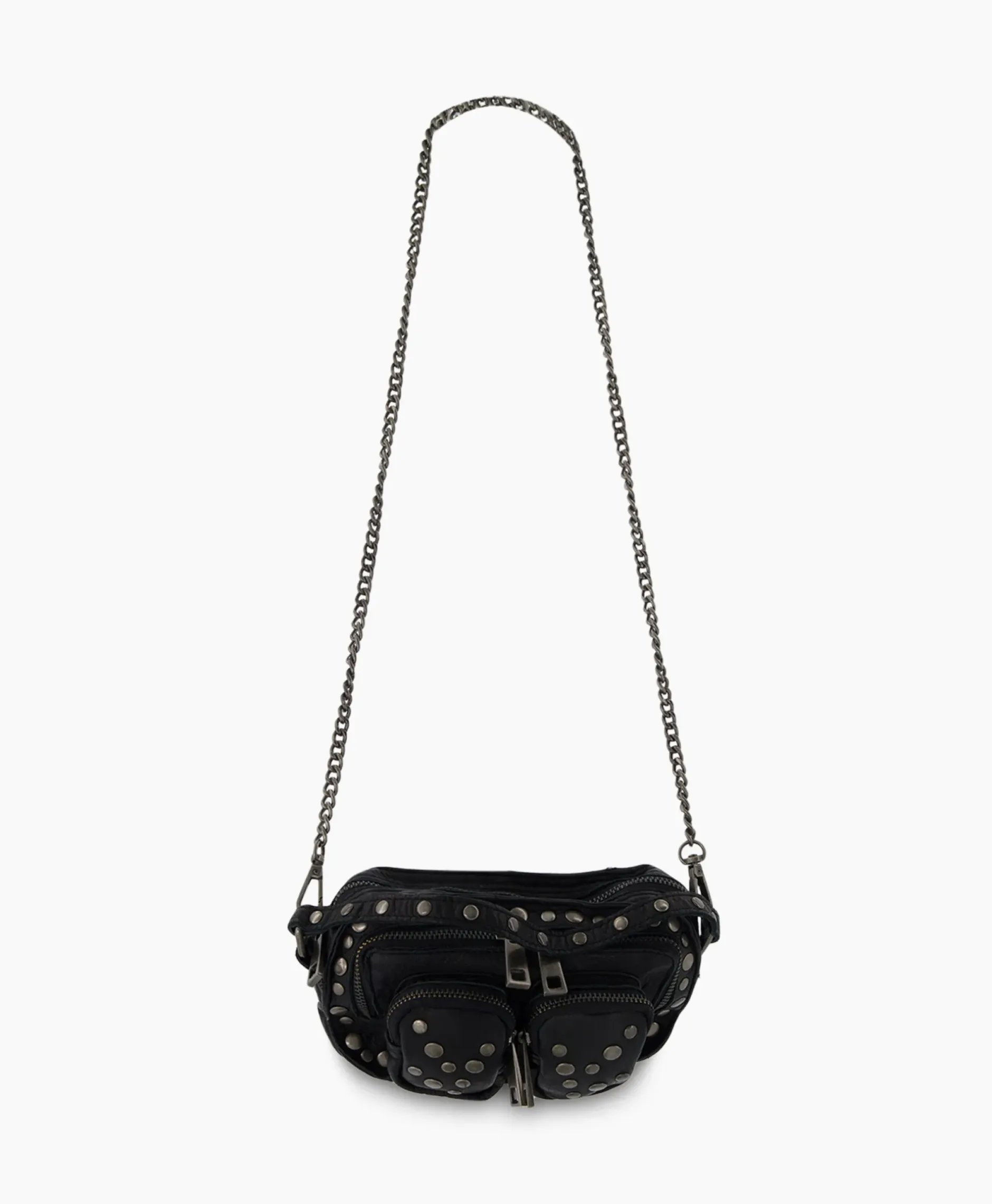 Crossbody Tas Helena Rivet Washed Black Zwart^Nunoo Bags New