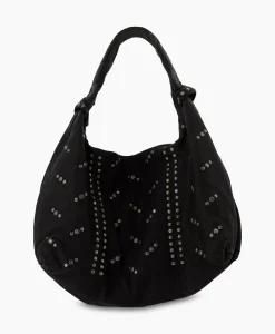 Crossbody Tas Maxi Dandy Rivet Washed Black Zwart^Nunoo Bags New