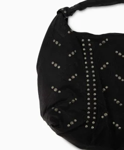 Crossbody Tas Maxi Dandy Rivet Washed Black Zwart^Nunoo Bags New