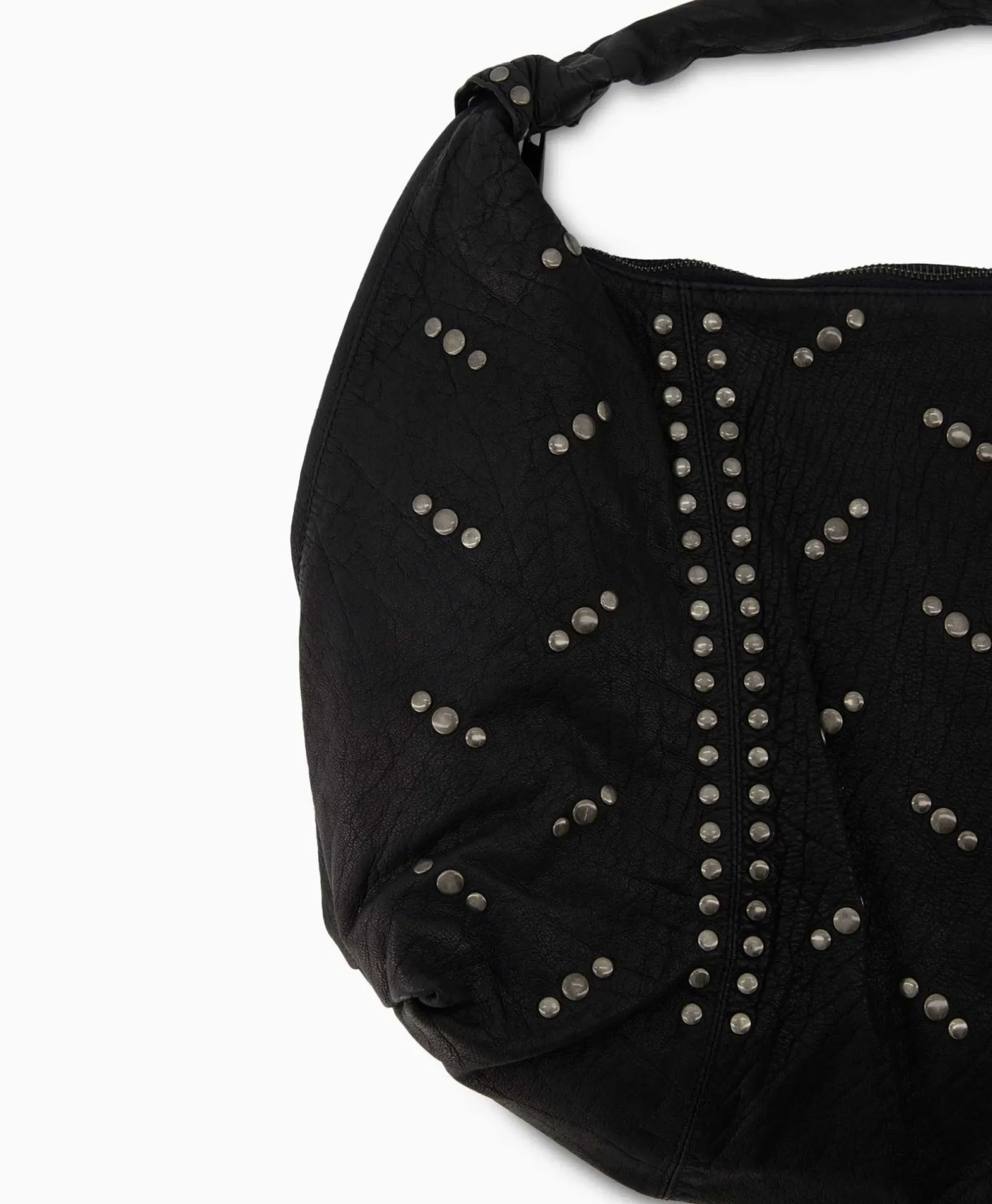 Crossbody Tas Maxi Dandy Rivet Washed Black Zwart^Nunoo Bags New