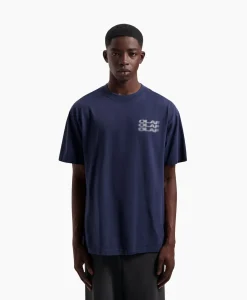 T-Shirt Blur Logo Donker Blauw^Olaf Hussein Hot
