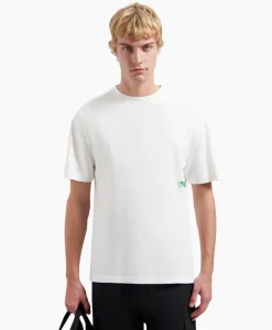 T-Shirt Korte Mouw Watercolor Logo Slub Off White^Olaf Hussein Clearance