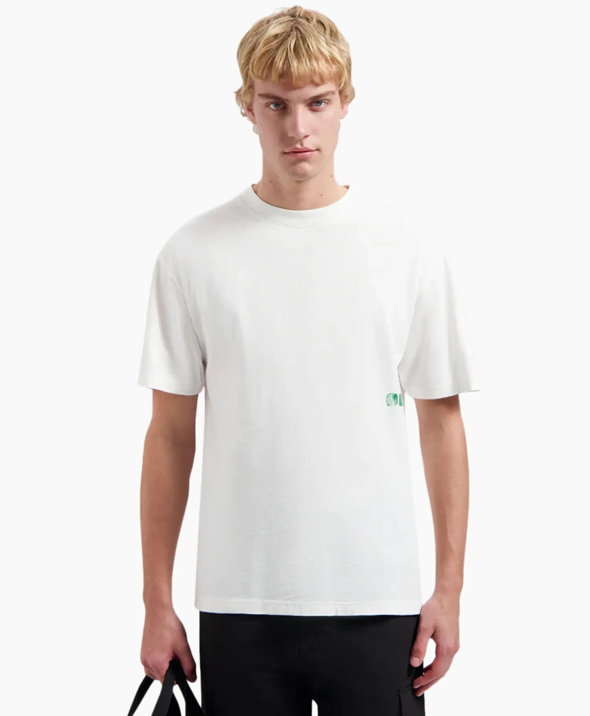 T-Shirt Korte Mouw Watercolor Logo Slub Off White^Olaf Hussein Clearance