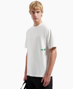 T-Shirt Korte Mouw Watercolor Logo Slub Off White^Olaf Hussein Clearance