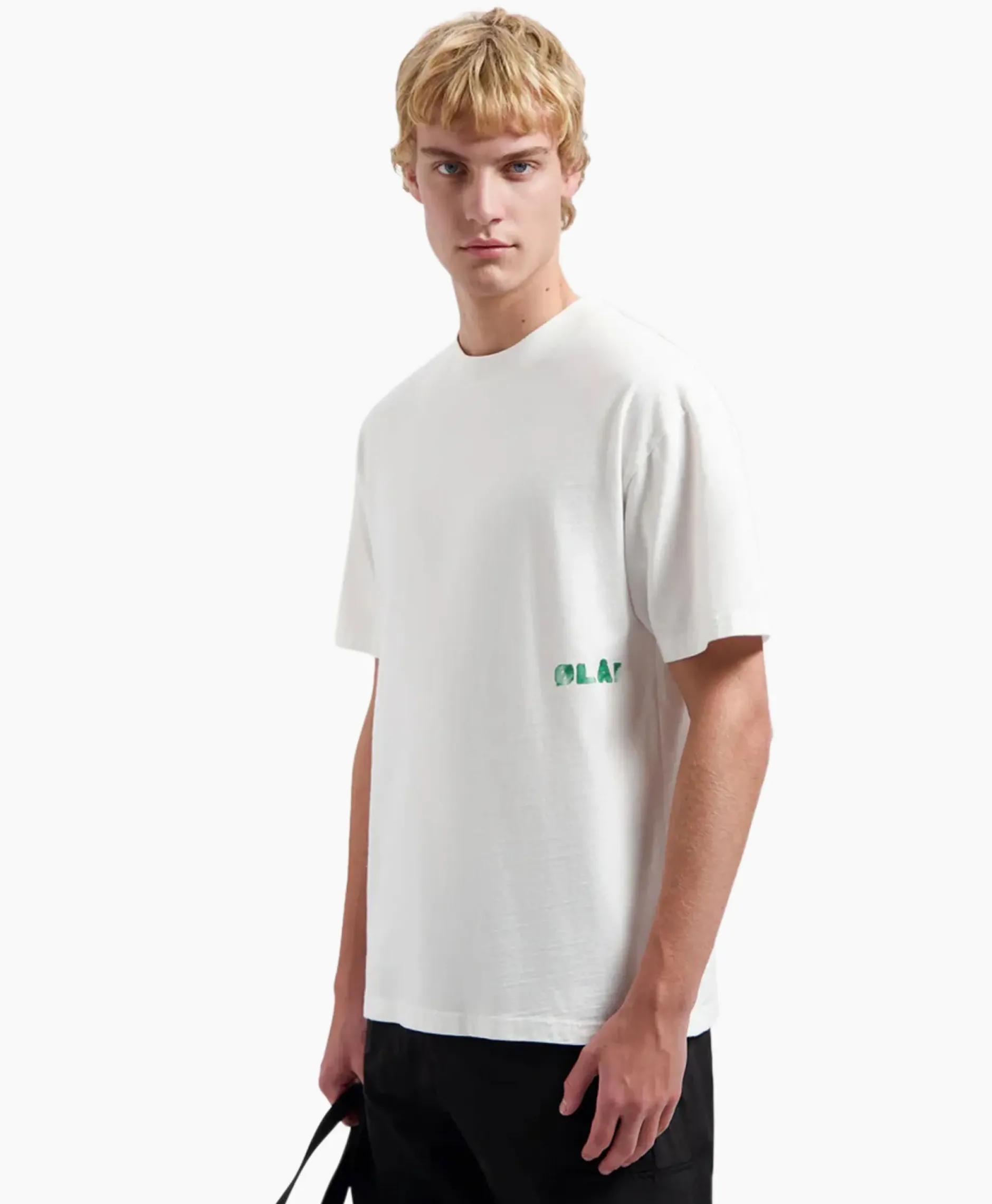 T-Shirt Korte Mouw Watercolor Logo Slub Off White^Olaf Hussein Clearance