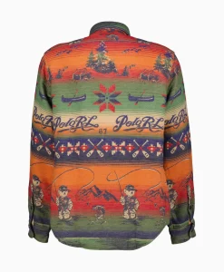 Overshirt Flannel Jacquard Blauw Dessin^Ralph Lauren Hot
