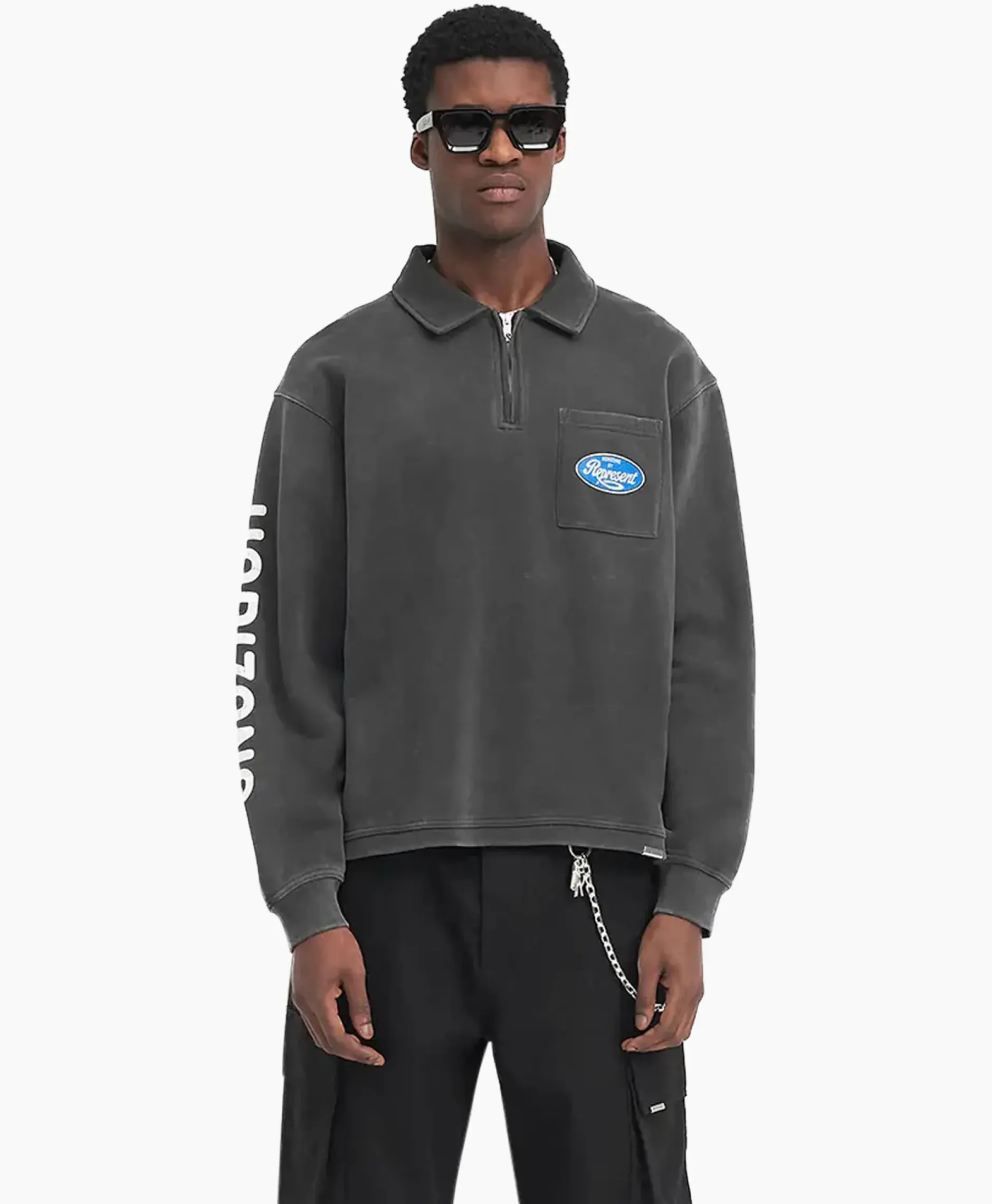 Pullover Classic Part Quarter Zip Zwart^Represent Online