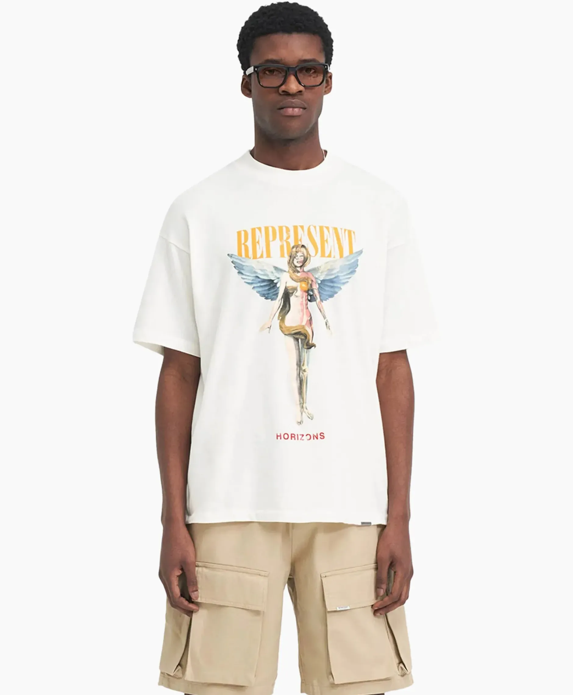 T-Shirt Korte Mouw Rebornoff White^Represent Sale