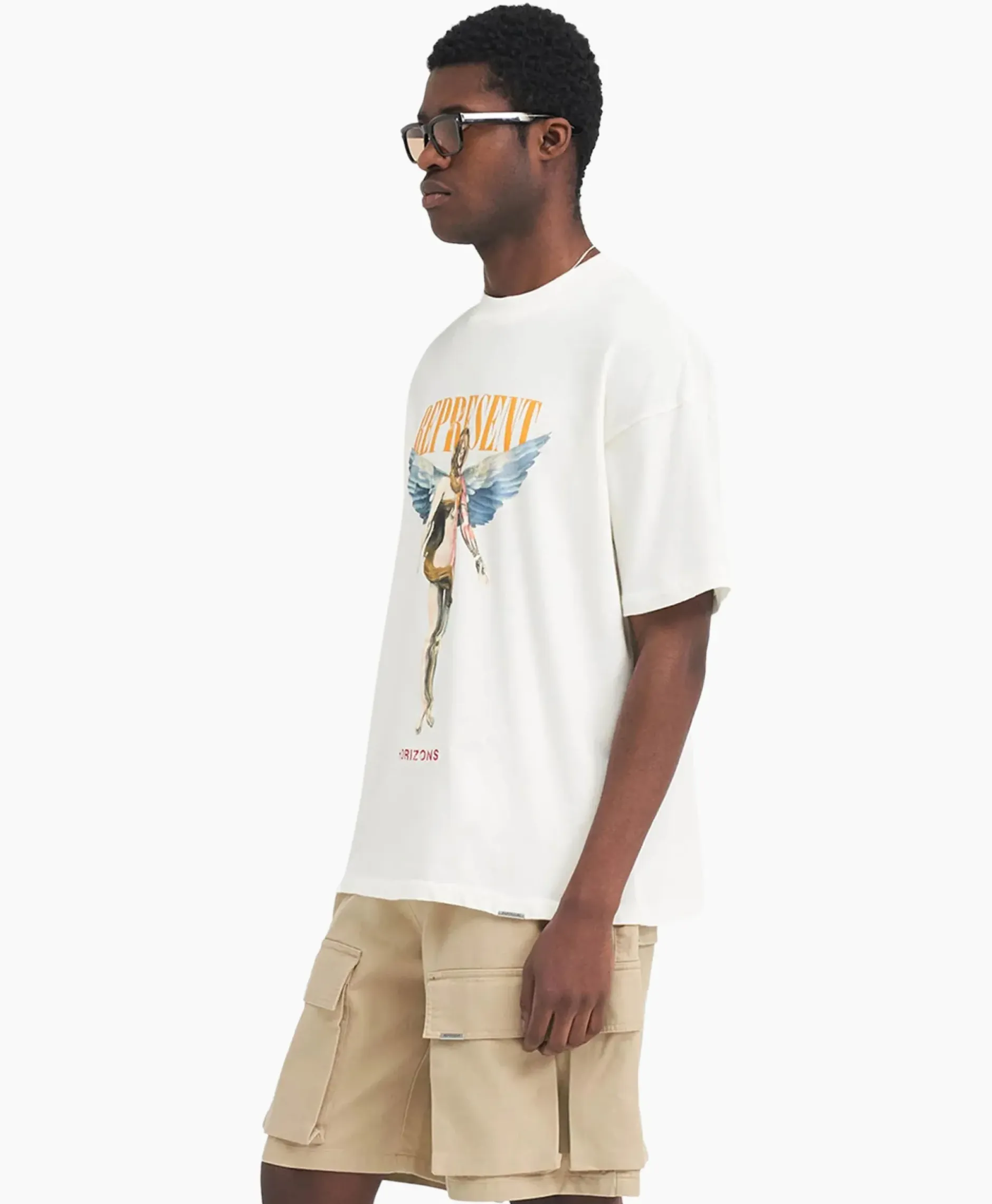 T-Shirt Korte Mouw Rebornoff White^Represent Sale