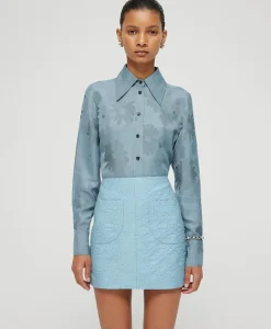 Rohe Minirok Short Jacquard Skirt Blauw^Róhe Sale