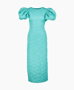 Midi Jurk 3D Jacquard Turquoise^Rotate Sale