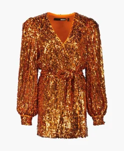 Mini Jurk Sequins Belted Oranje^Rotate Best