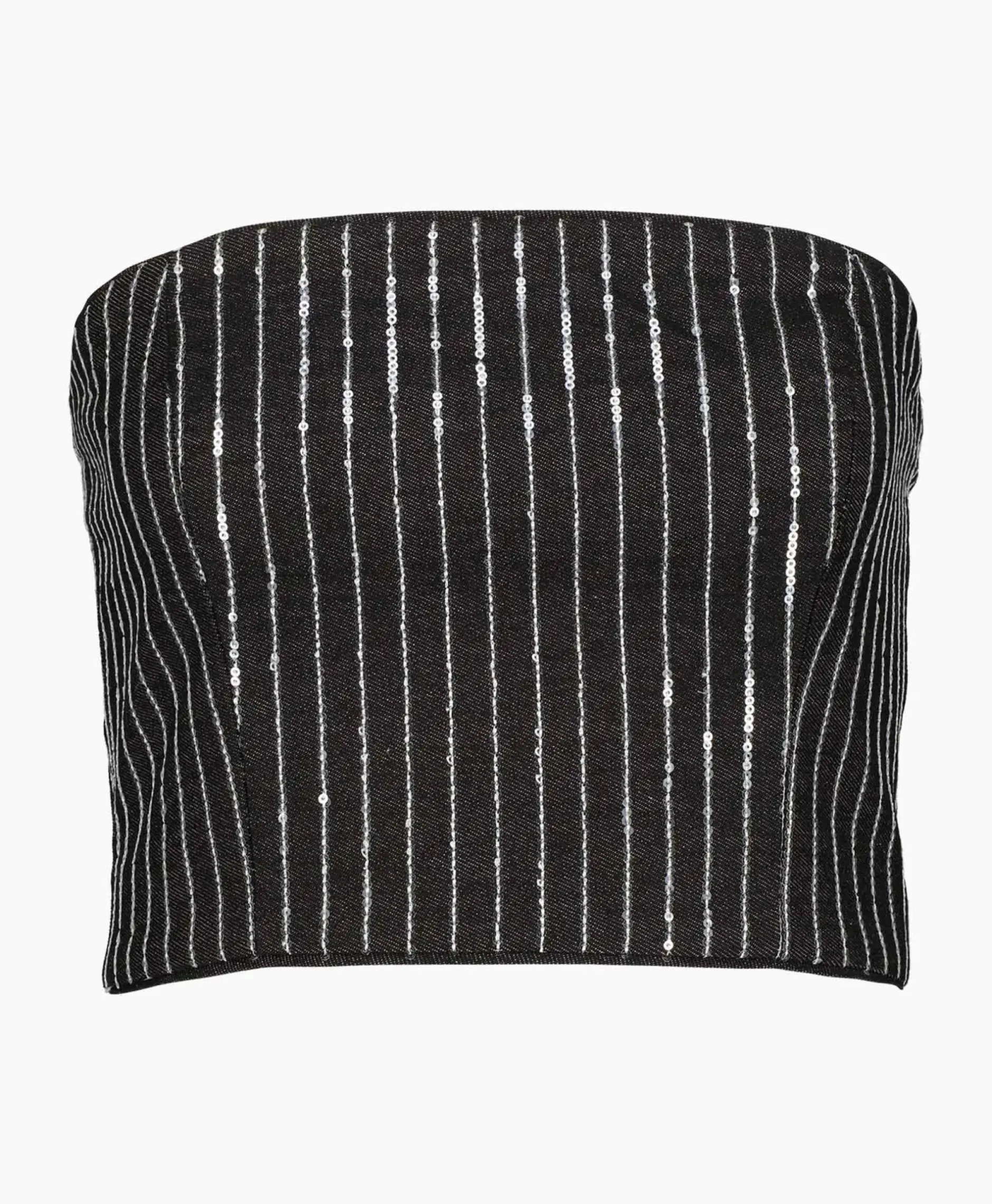 Top Sequin Twill Crop Zwart^Rotate Discount