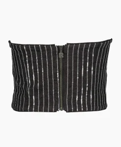 Top Sequin Twill Crop Zwart^Rotate Discount