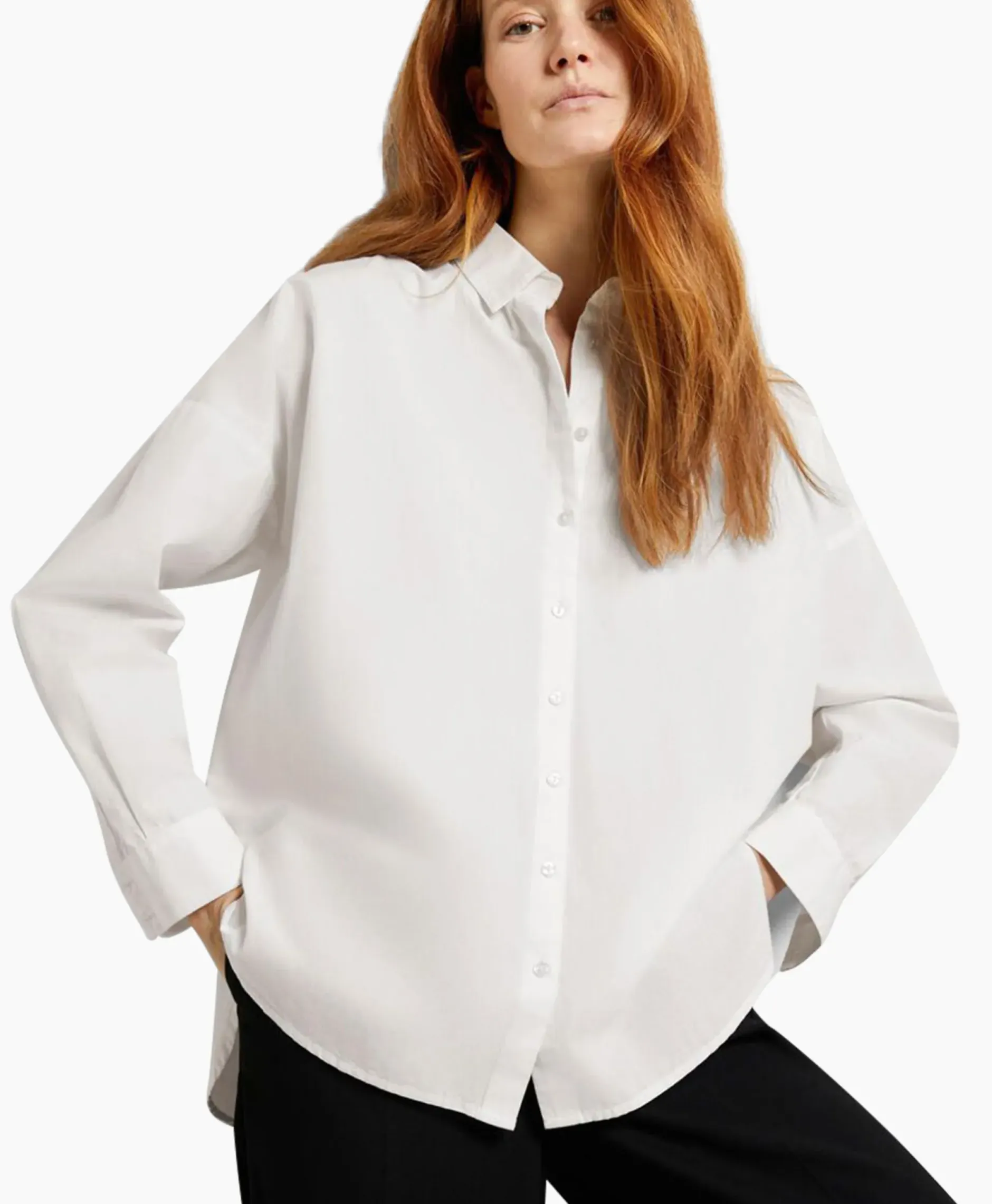 Blouse Dina-Sanni Ls Shirt Noos Wit^Selected Femme Hot