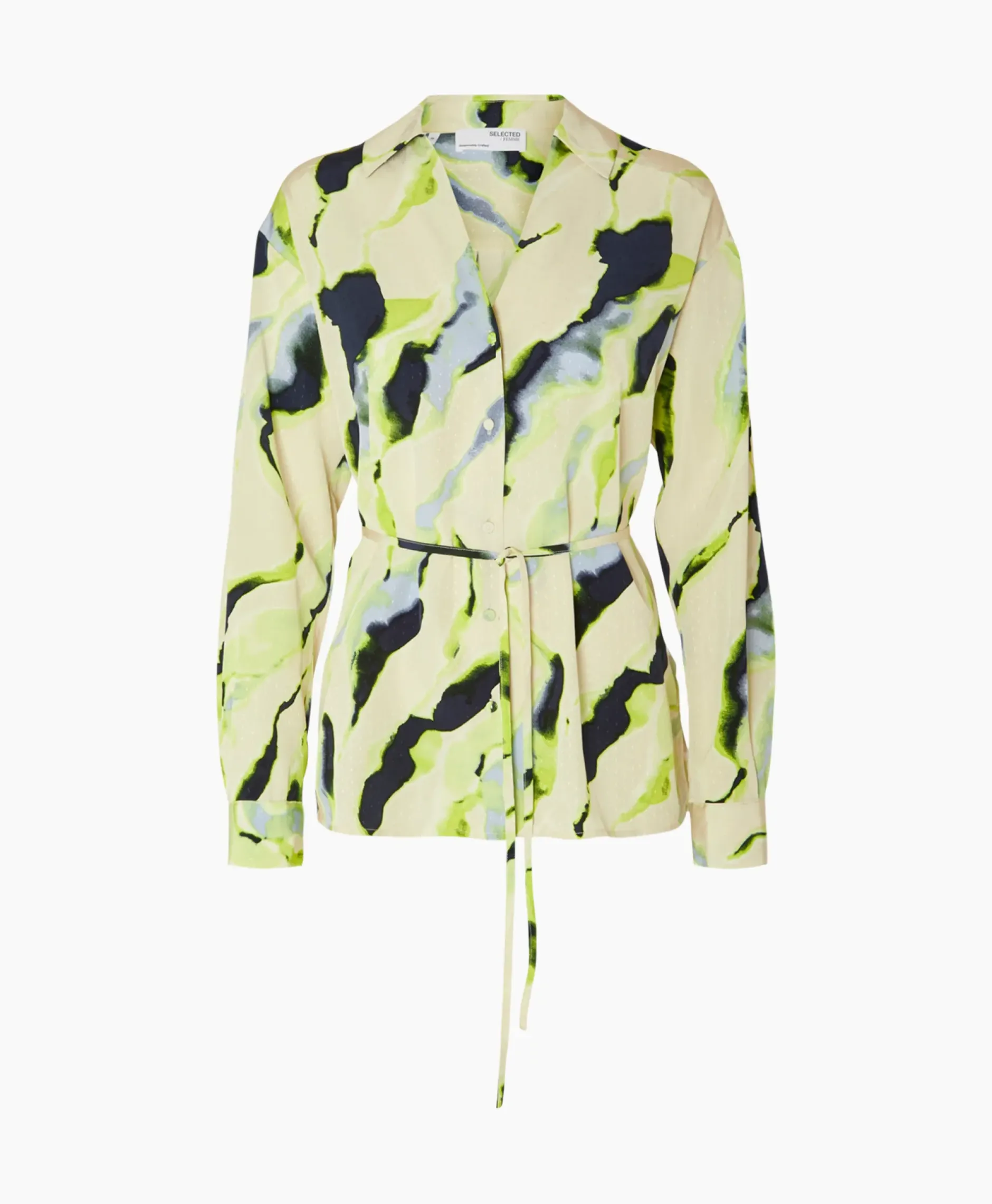 Blouse Lilian Ls Aop Shirt B Goud^Selected Femme