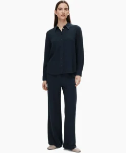 Broek Viva-Gulia Mw Long Linen Pant No Donker Blauw^Selected Femme