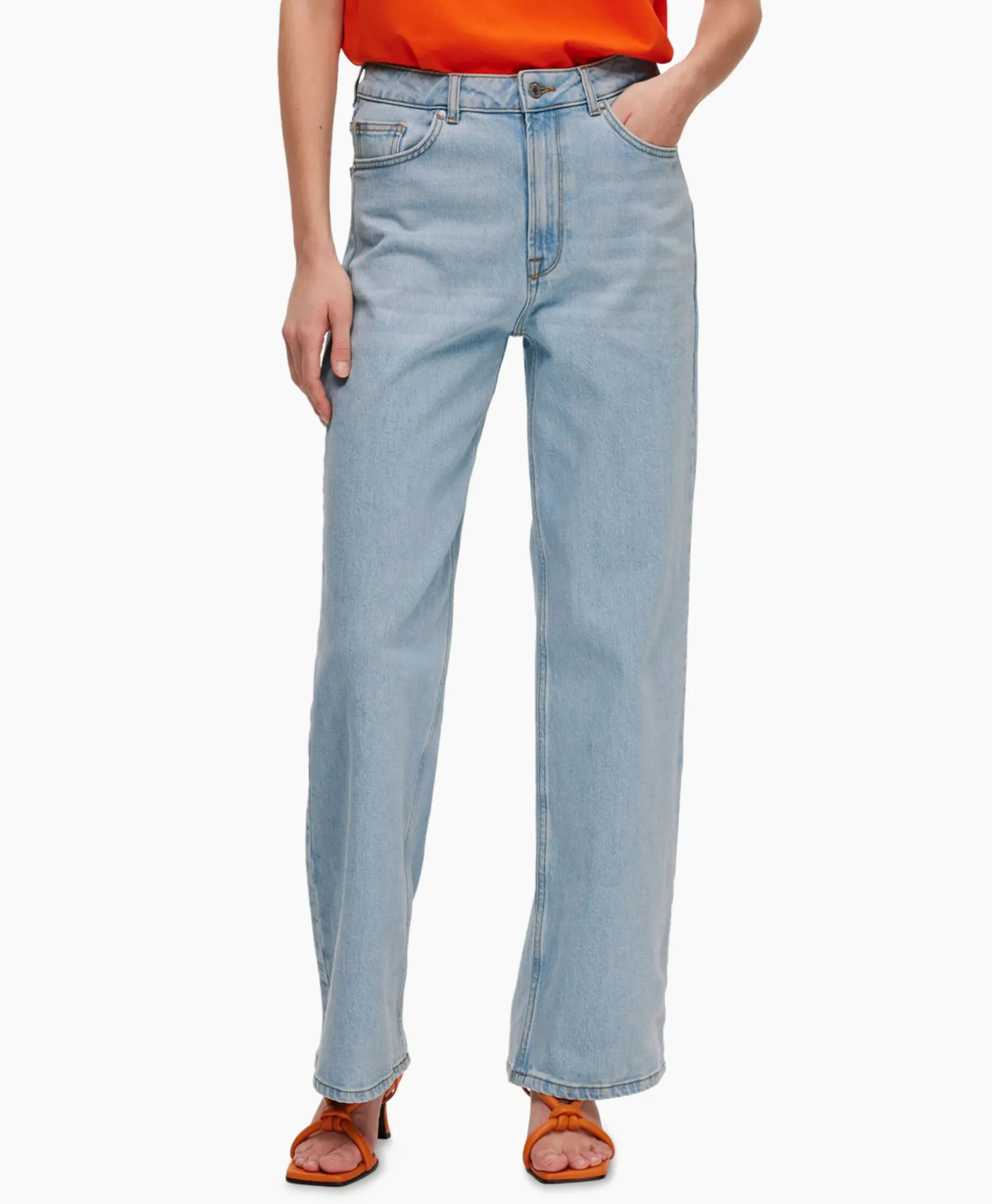 Jeans Alice-N Hw Wide Lon Sky Blue Jea Licht Blauw^Selected Femme