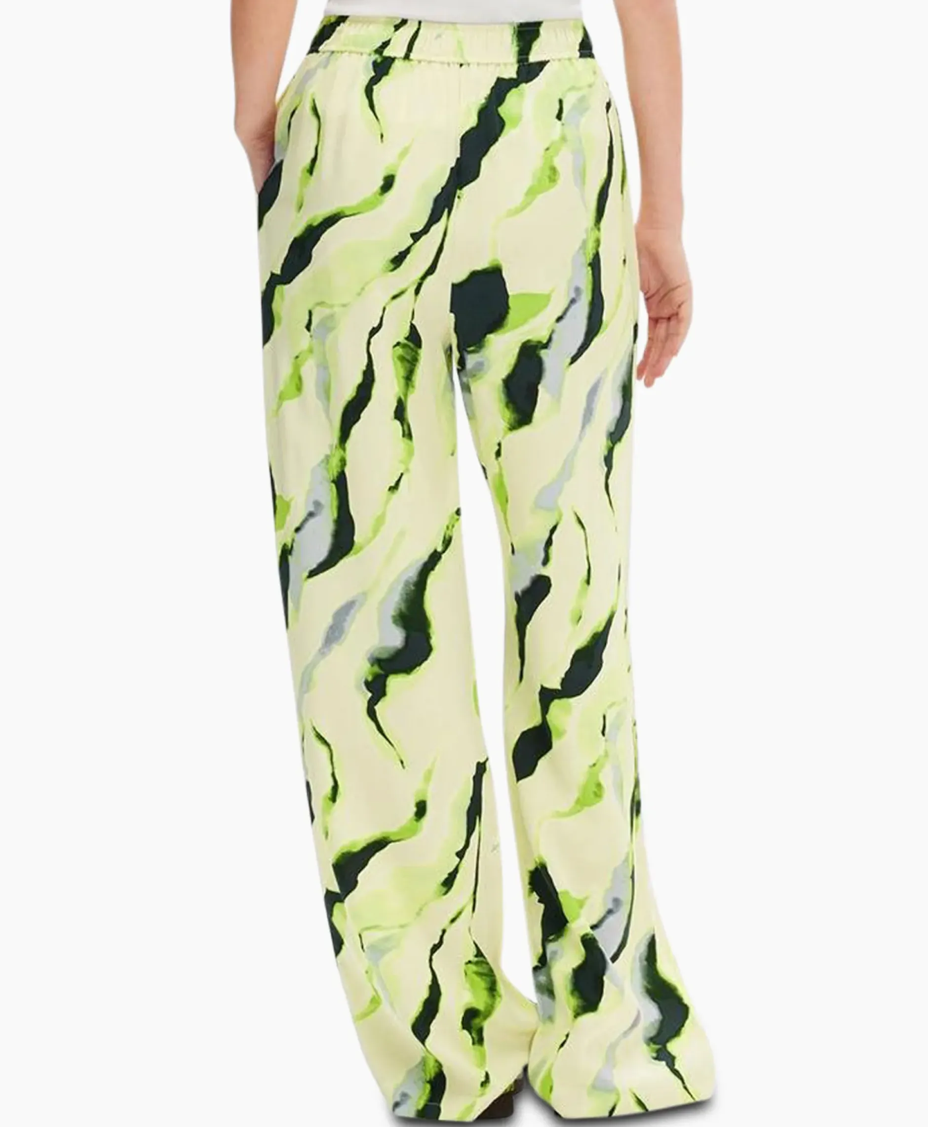 Pantalon Lilian Hw Aop Wide Pant B Goud^Selected Femme Hot