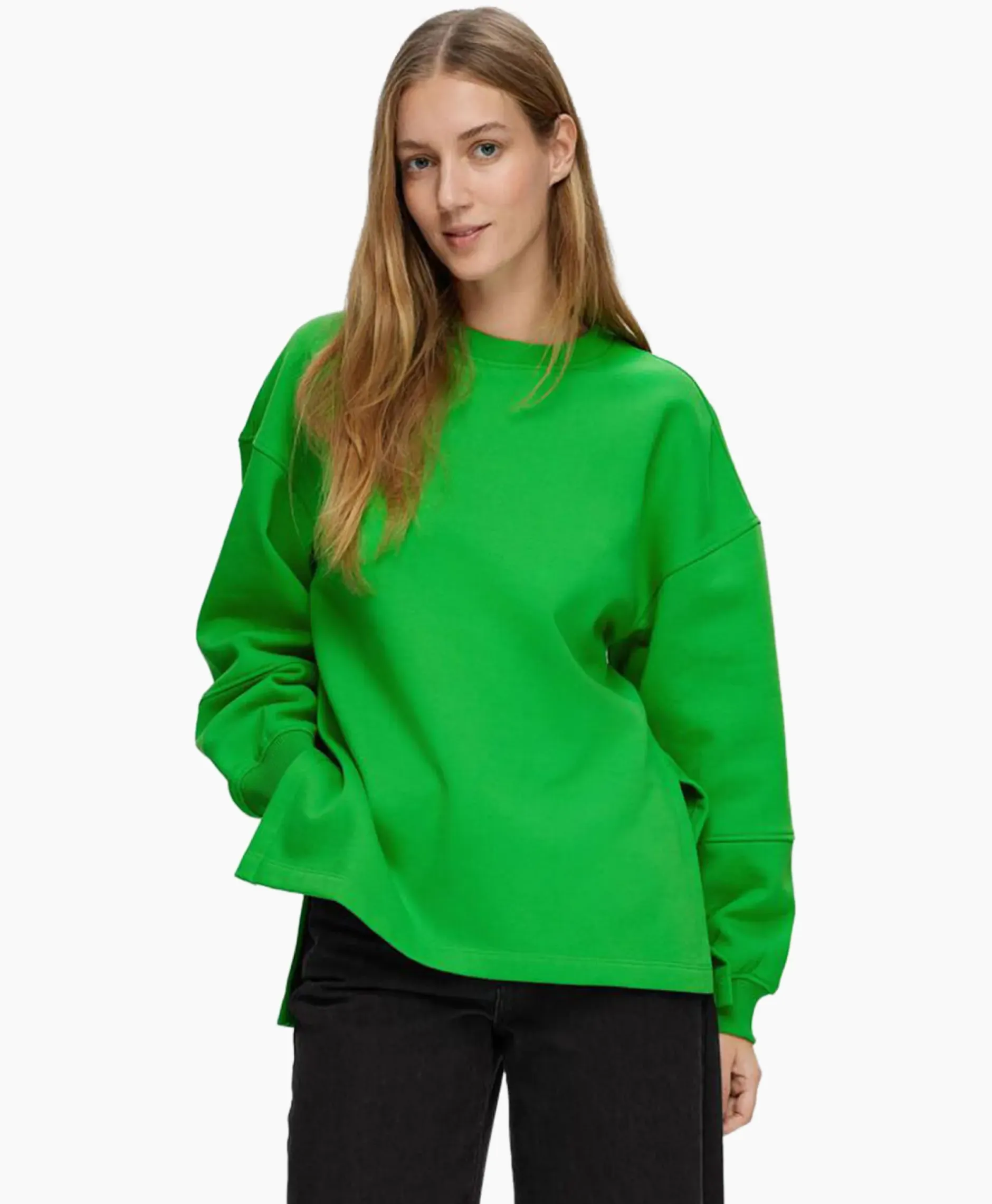 Pullover Yrsa Ls Crew Neck Sweat Groen^Selected Femme New