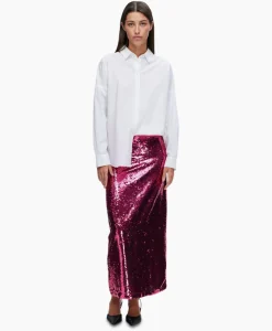 Rok Omina Hw Ankle Sequins Skirt B Pink^Selected Femme Clearance