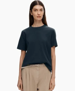 T-Shirt Essential Ssboxy Tee Noos Donker Blauw^Selected Femme Sale