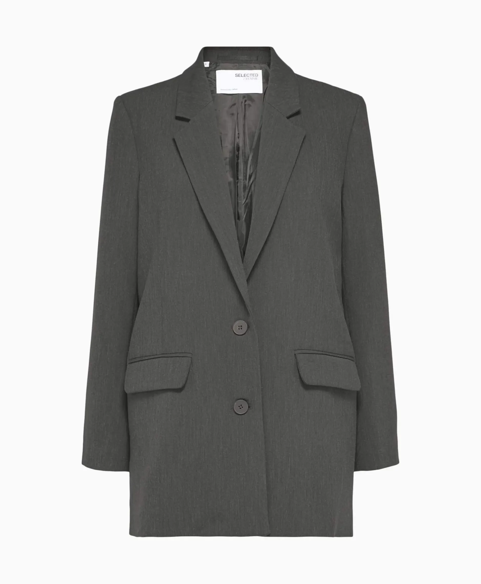 Jasje Rita Ls Relaxed Blazer Dgm No Donkergrijs^Selected Femme Best