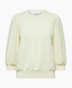 Sweater Tenny 3/4 Sweat Top Noos Wit^Selected Femme Sale