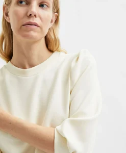 Sweater Tenny 3/4 Sweat Top Noos Wit^Selected Femme Sale