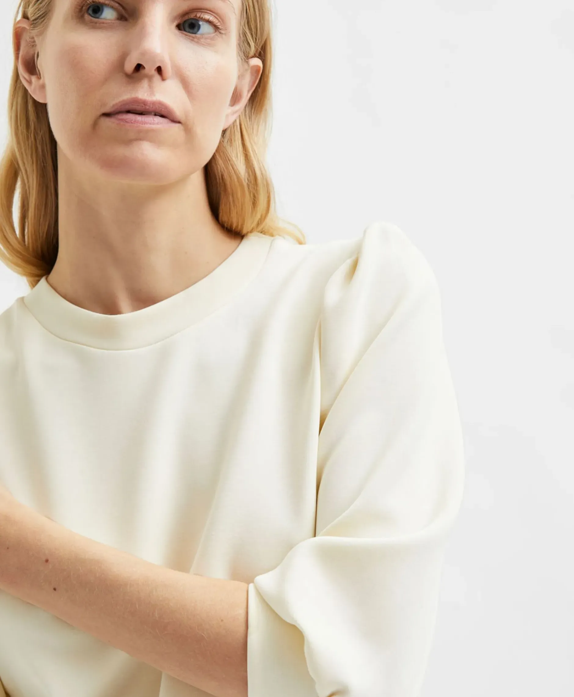 Sweater Tenny 3/4 Sweat Top Noos Wit^Selected Femme Sale