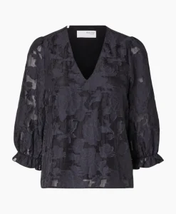 Top Cathi-Sadie 3/4 Ff Donker Blauw^Selected Femme New