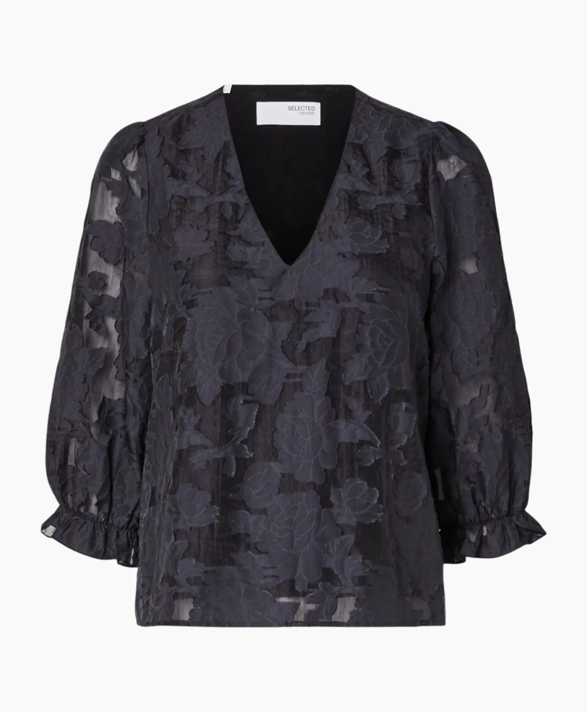 Top Cathi-Sadie 3/4 Ff Donker Blauw^Selected Femme New