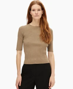 Top Mala 2/4 Knit O-Neck B Noos Licht Grijs^Selected Femme Clearance