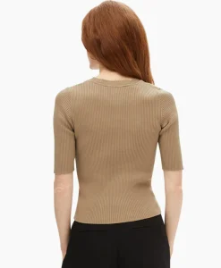 Top Mala 2/4 Knit O-Neck B Noos Licht Grijs^Selected Femme Clearance