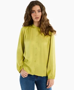 Blouse Birdie Ls Satin Geel^Studio Anneloes Best