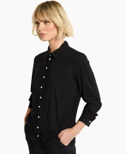 Blouse Bobby Pearl Pinstripe Zwart Dessin^Studio Anneloes Best