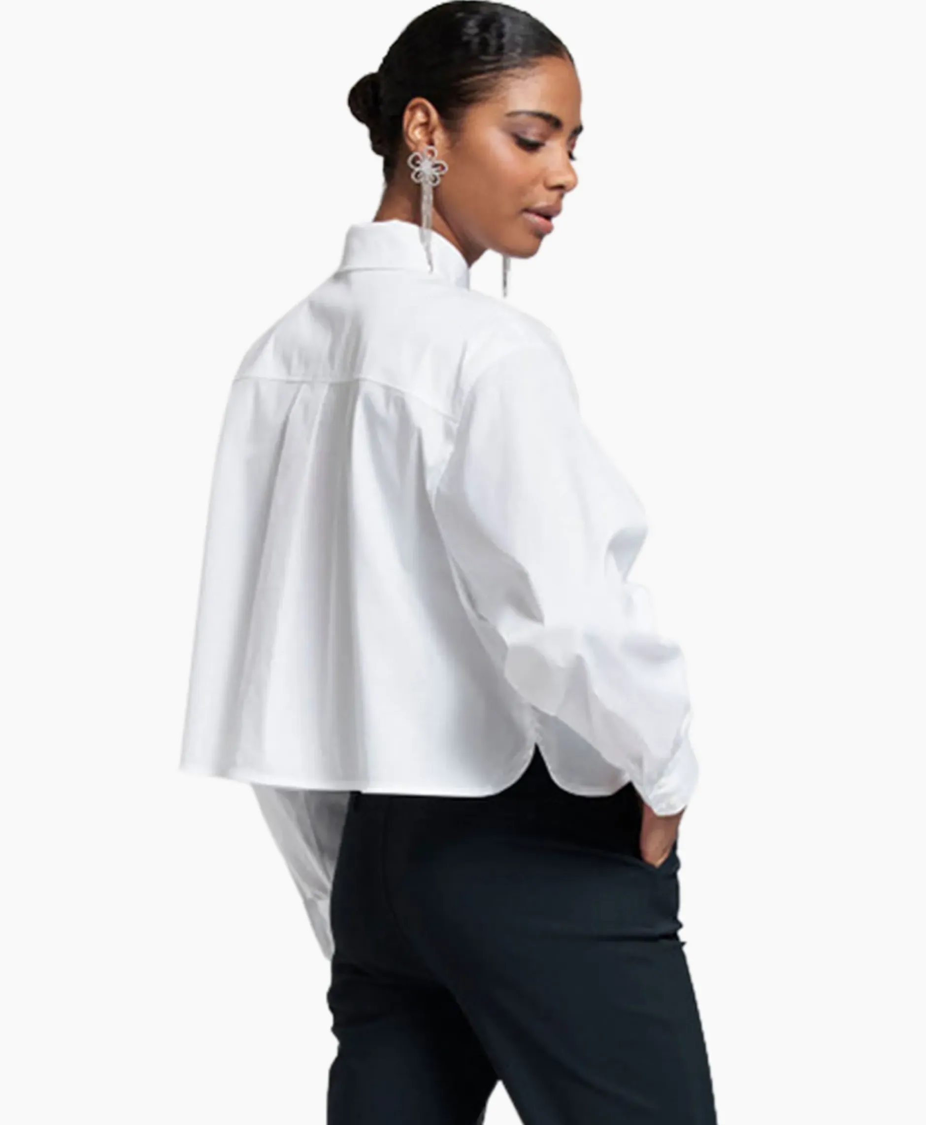 Blouse Dion Cropped Poplin Wit^Studio Anneloes Discount