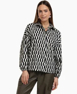 Blouse Havana Coffee Beans Zwart Dessin^Studio Anneloes New