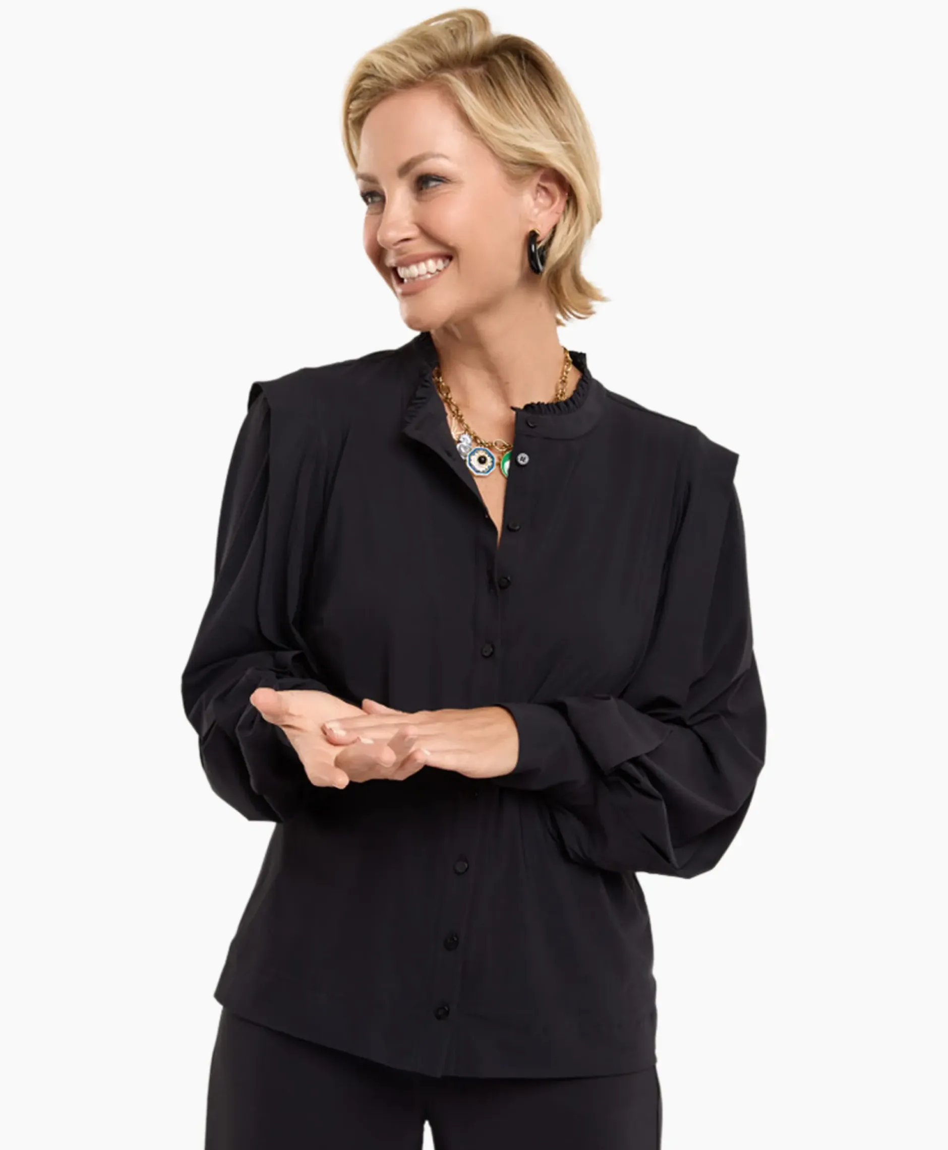 Blouse Nellie Zwart Dessin^Studio Anneloes Hot