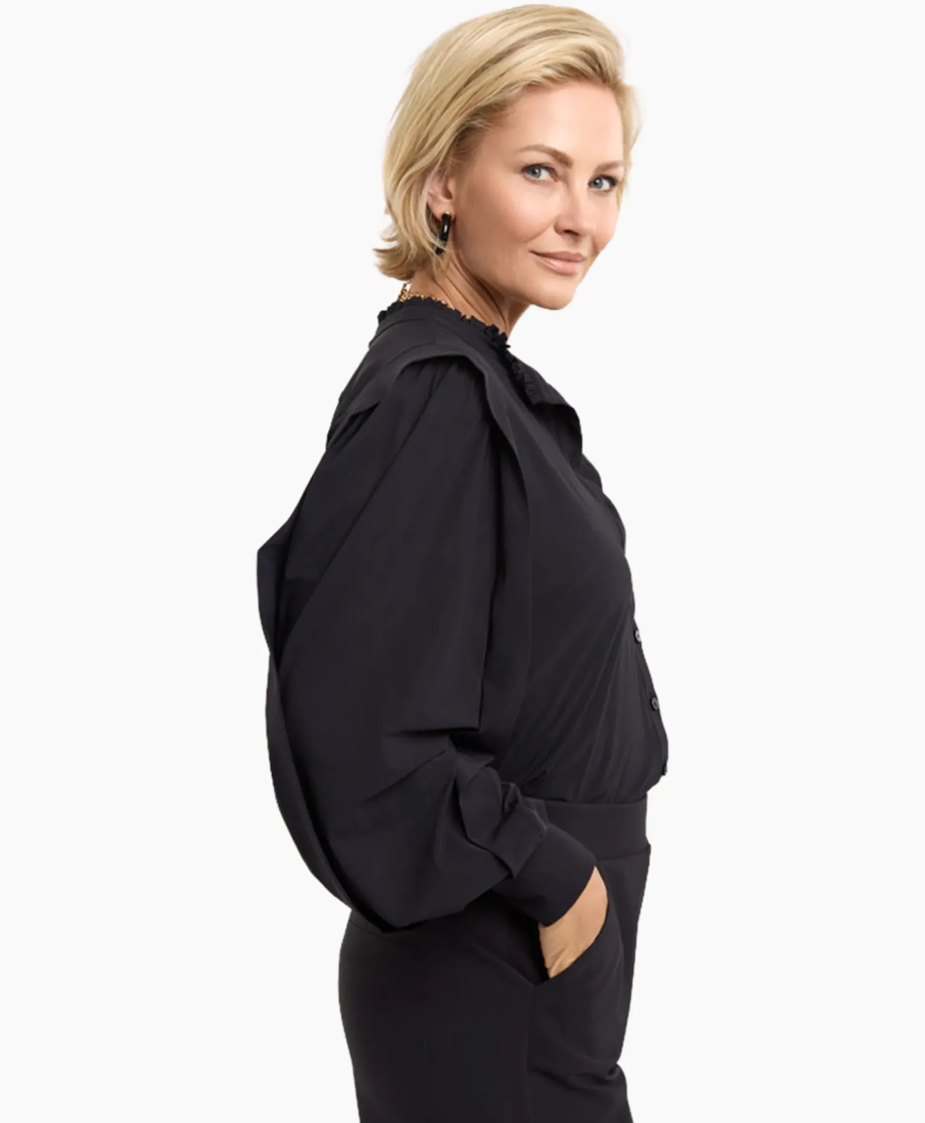 Blouse Nellie Zwart Dessin^Studio Anneloes Hot