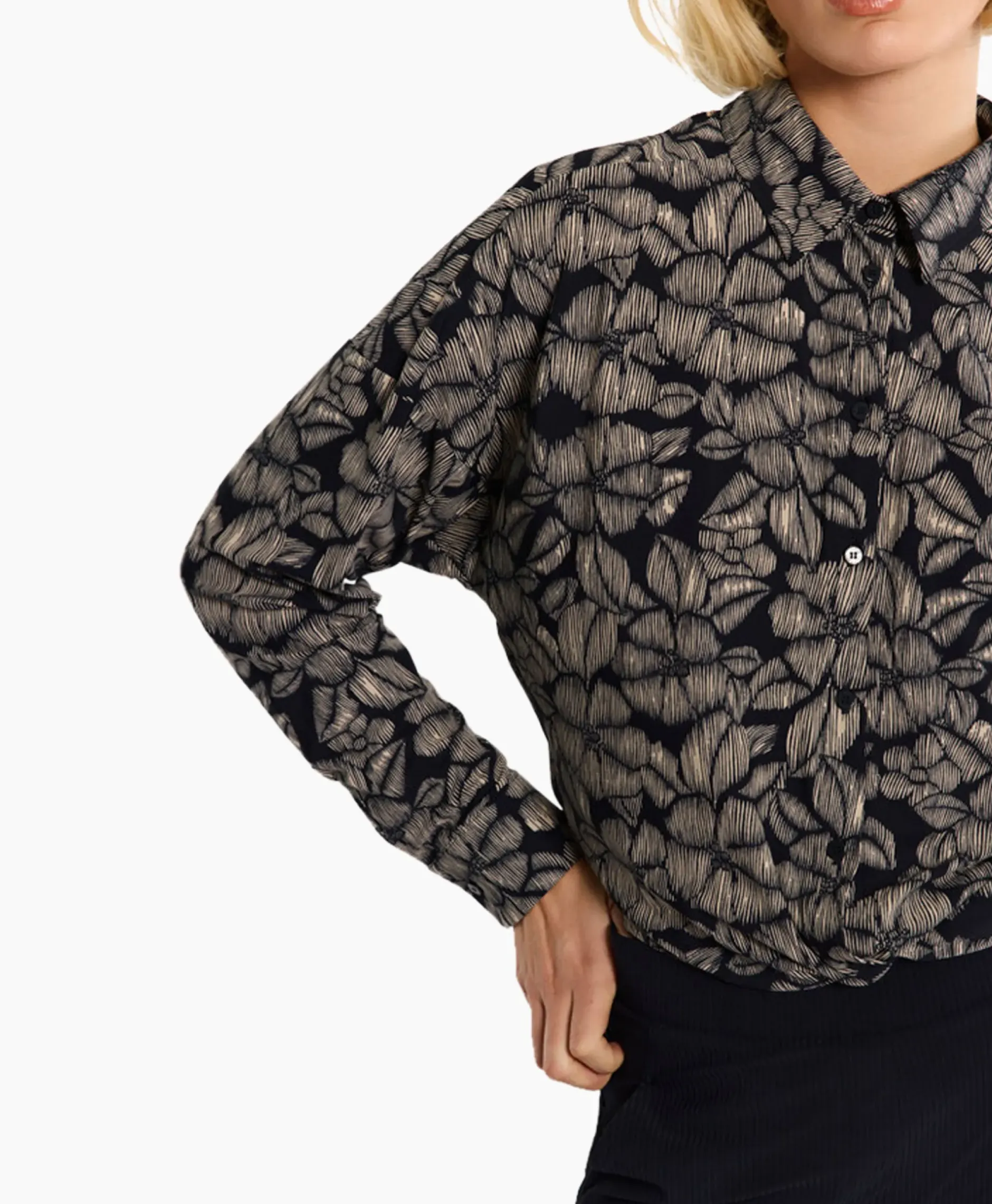Blouse Sanne Flower Zand^Studio Anneloes Discount