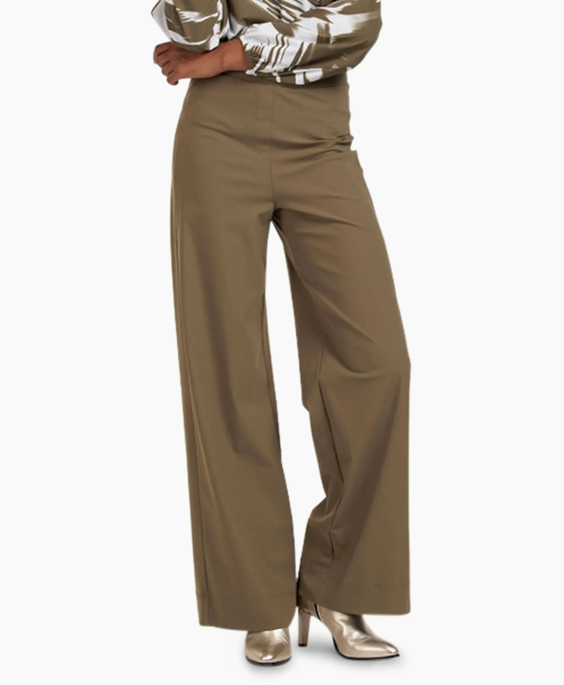 Broek Alex Bonded Trousers Bruin Dessin^Studio Anneloes Hot
