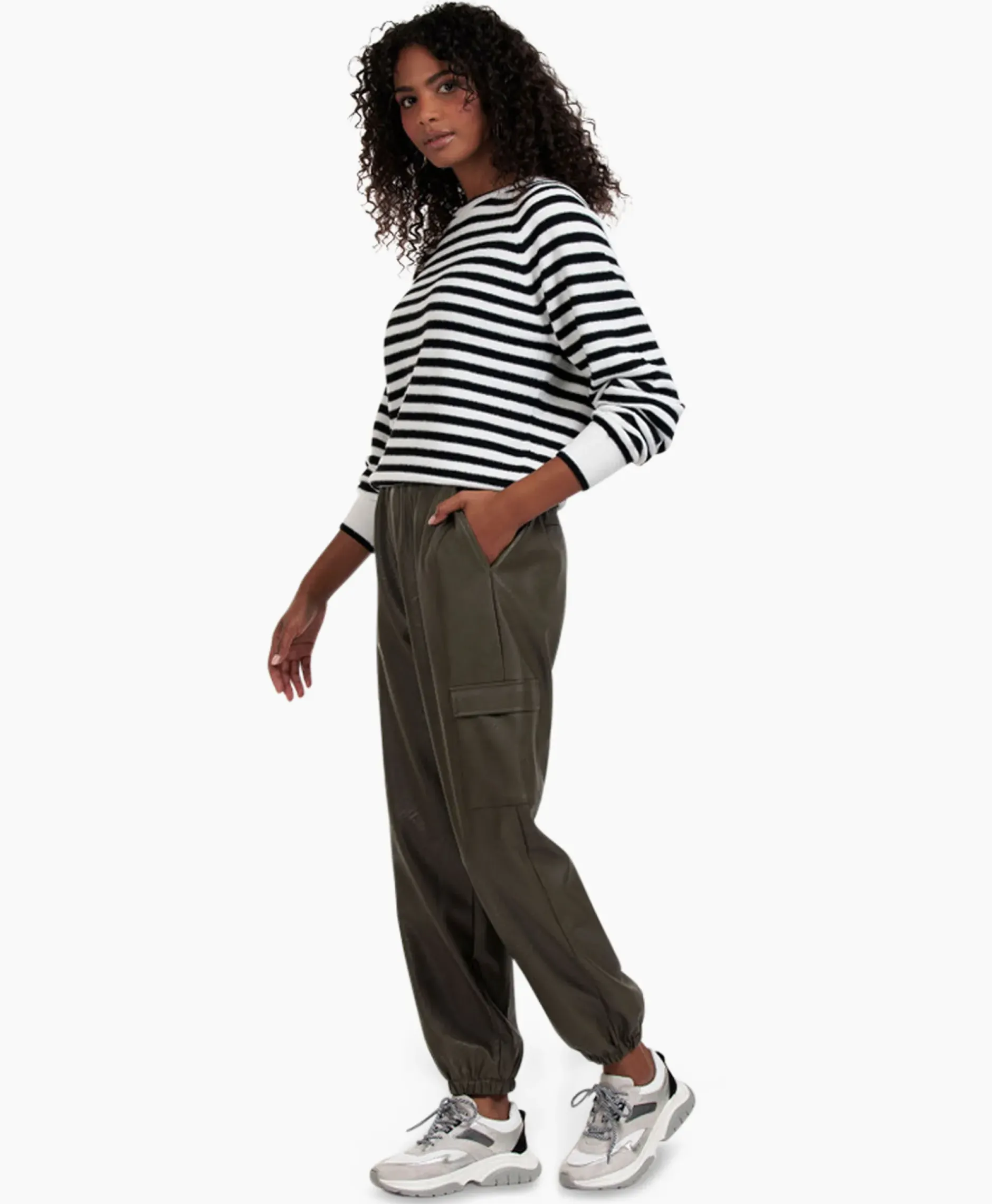 Broek Evi Leather Cargo Trousers Bruin Dessin^Studio Anneloes Discount