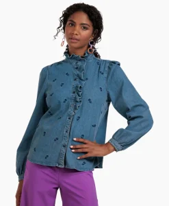 Broek Lola Embroidery Denim Blouse Jeans^Studio Anneloes Online