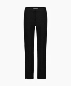 Broek Mira Ornament Jacquard Trousers Zwart^Studio Anneloes