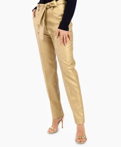 Broek Mita Faux Leather Trousers Goud^Studio Anneloes Sale