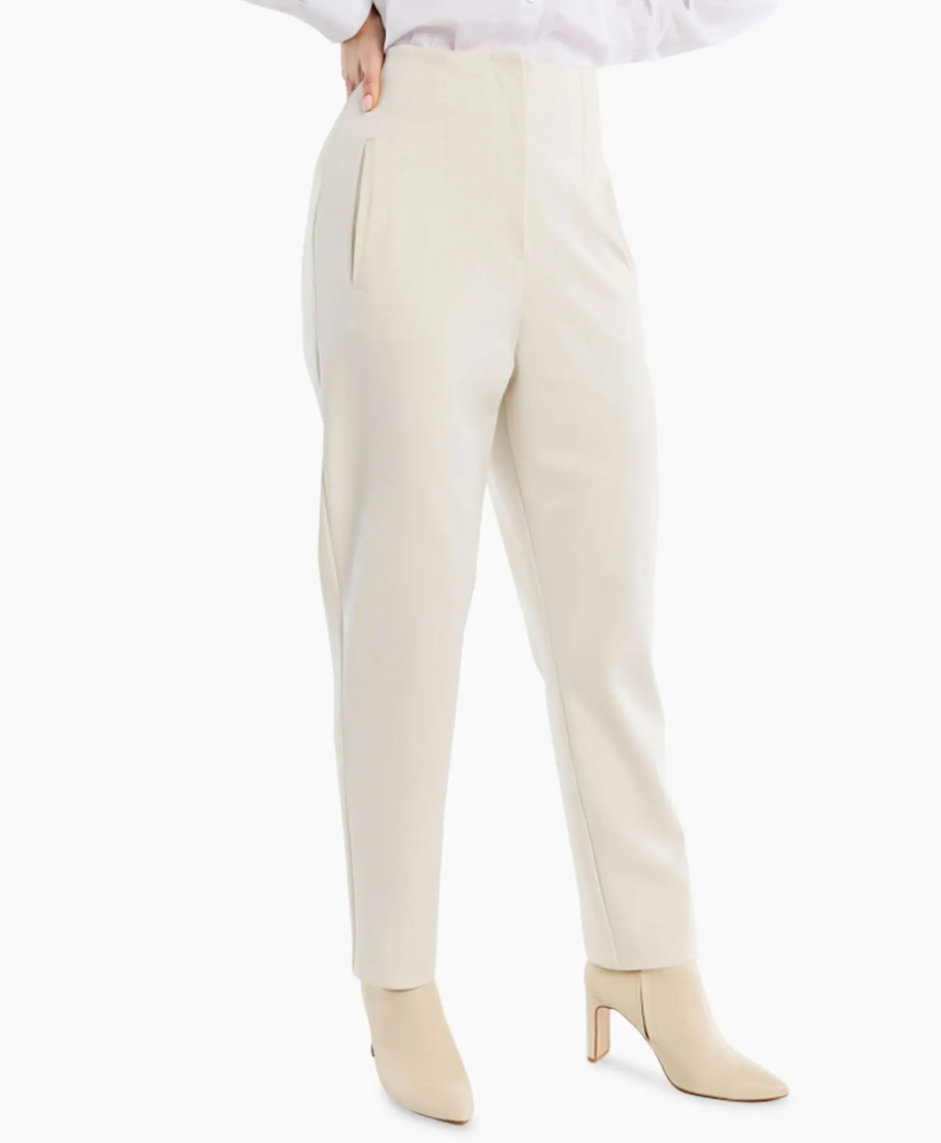 Broek Nine Shiny Bonded Trousers Off White^Studio Anneloes Discount