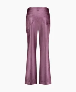 Broek Selina Metallic Leather Trousers Paars^Studio Anneloes Online