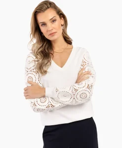 Pullover Dinah Crochet Off White^Studio Anneloes Online